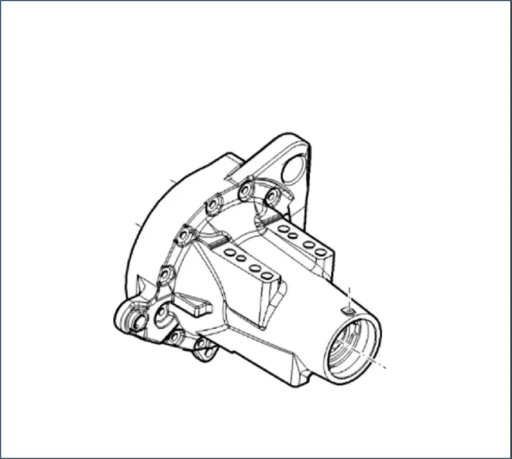 Pièce CARTER DE TROMPETTE NU PONT AR GAUCHE pour JOHN DEERE 6115R