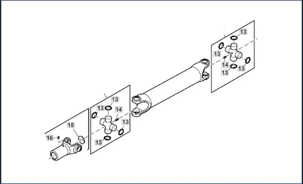 Pièce ARBRE DE TRANSMISSION PONT AV 4RM pour JOHN DEERE 6195R
