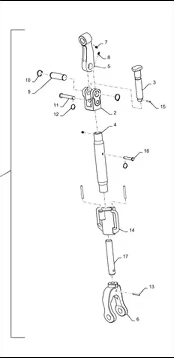 Pièce CHANDELLE(TIRANT)DE RELEVAGE GAUCHE pour NEW HOLLAND T8.300