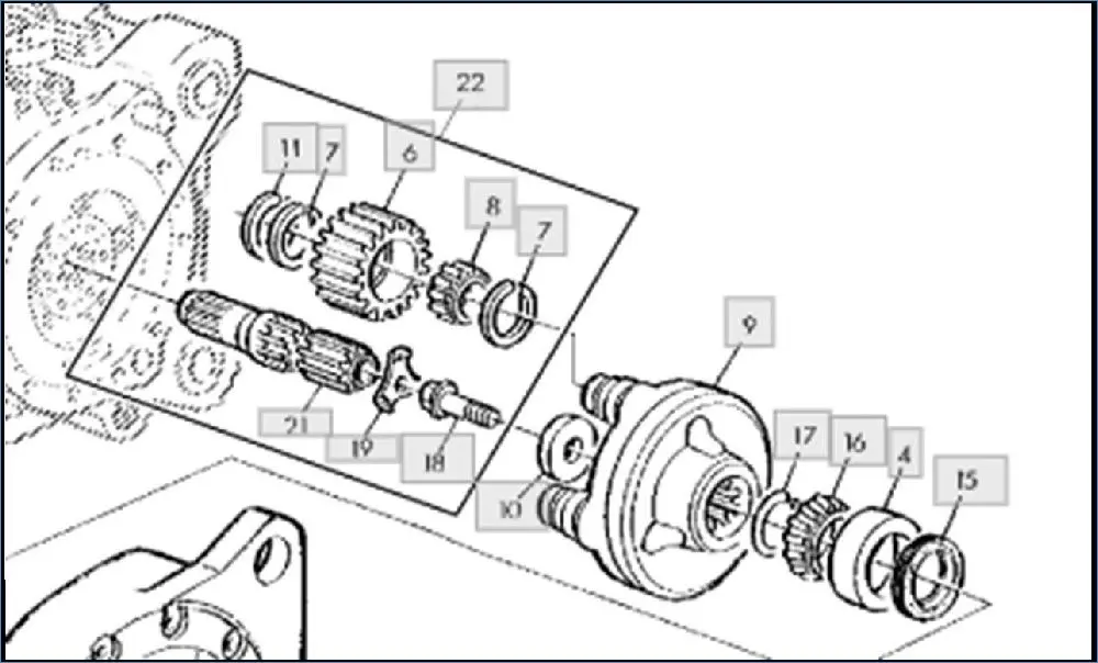 Pièce REDUCTEUR PONT AR pour JOHN DEERE 6120
