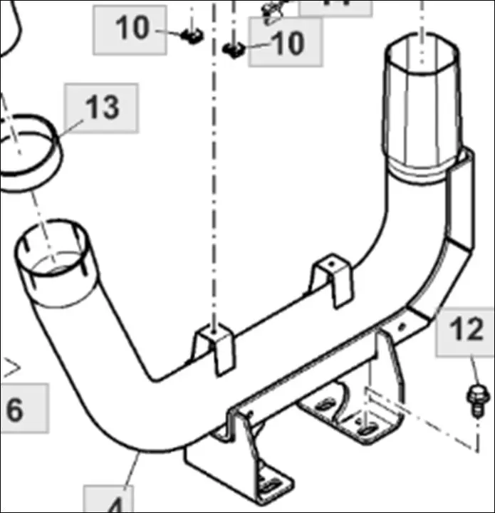 Pièce COUDE D  ECHAPPEMENT pour JOHN DEERE 6195M
