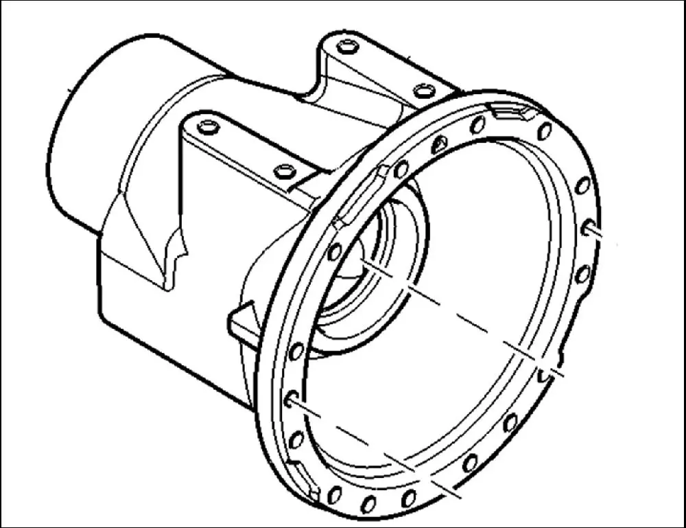 Pièce CARTER DE TROMPETTE NU PONT AR GAUCHE pour JOHN DEERE 6230R