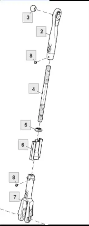 CHANDELLE(TIRANT)DE RELEVAGE DROITE